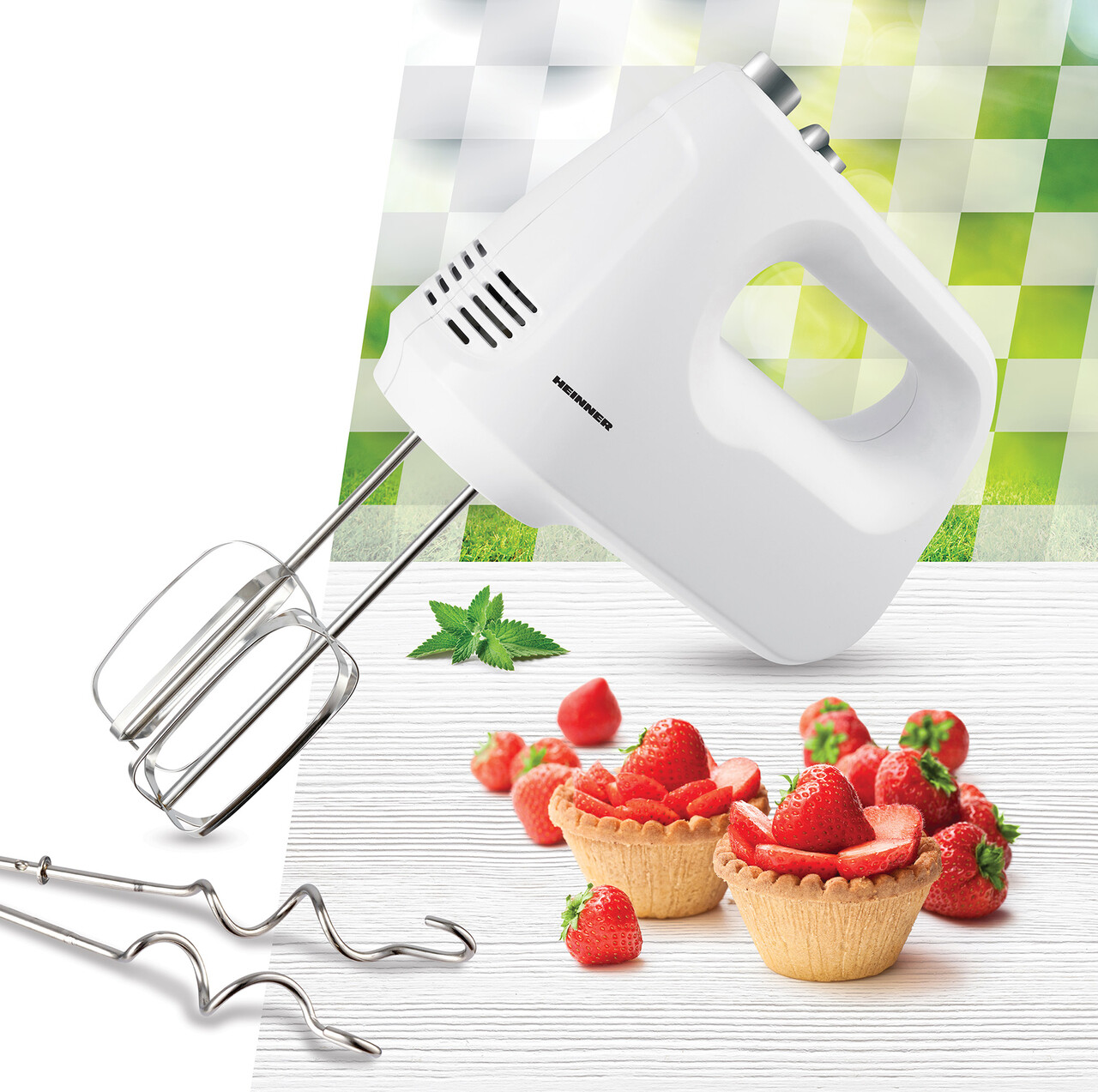 Mixer de mana White Blossom, Heinner, 250W, plastic, alb/argintiu - imagine 3